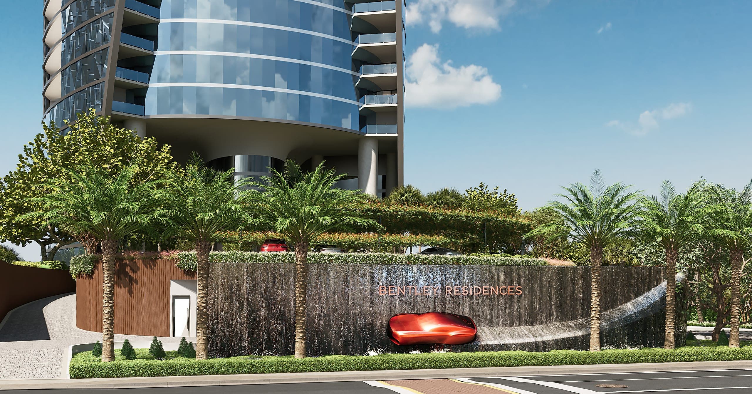 Porte cochère with the sculpted car