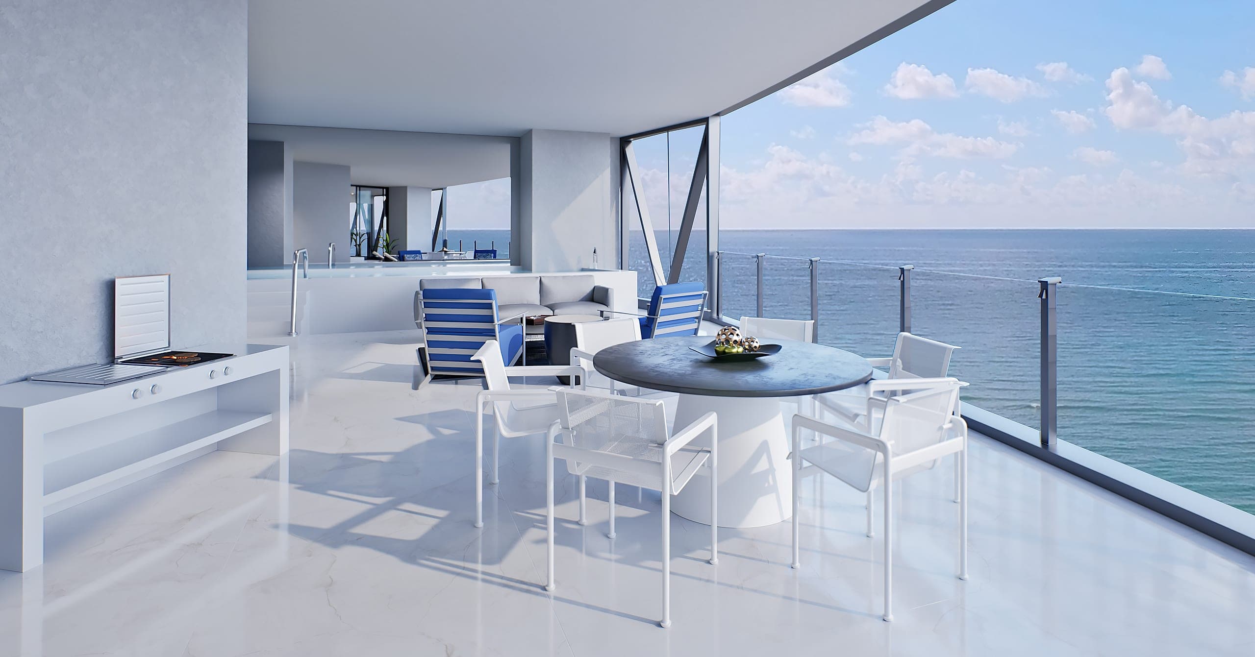 Terrace dining above the ocean